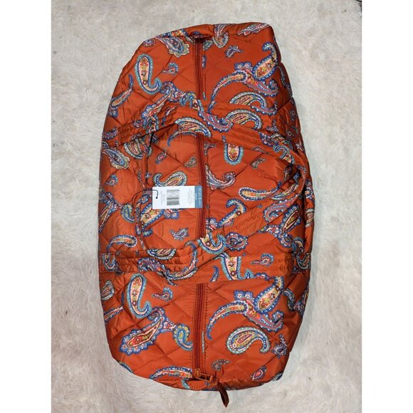 Vera Bradley Bag Large Orange Travel Duffel In Manor Paisley Print - Picture 5 of 7